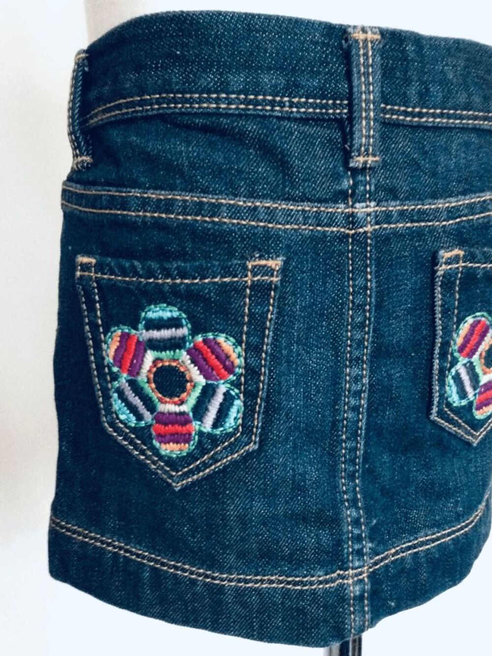 NEW babyGAP Toddler Girls Embroidered Denim Skirt Size 18-24 Months